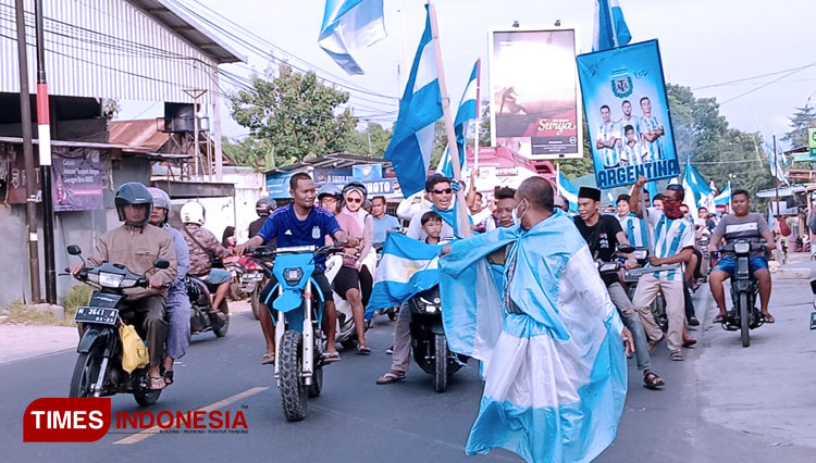 Argentina Juara, Ratusan Penggemar Konvoi Motor di Pamekasan 