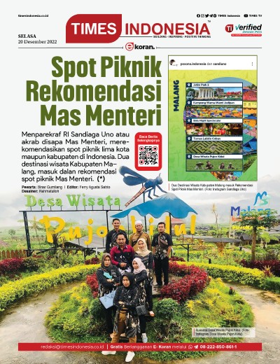  	Edisi Selasa, 20 Desember 2022: E-Koran, Bacaan Positif Masyarakat 5.0 