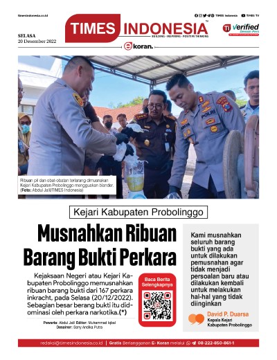  	Edisi Selasa, 20 Desember 2022: E-Koran, Bacaan Positif Masyarakat 5.0 
