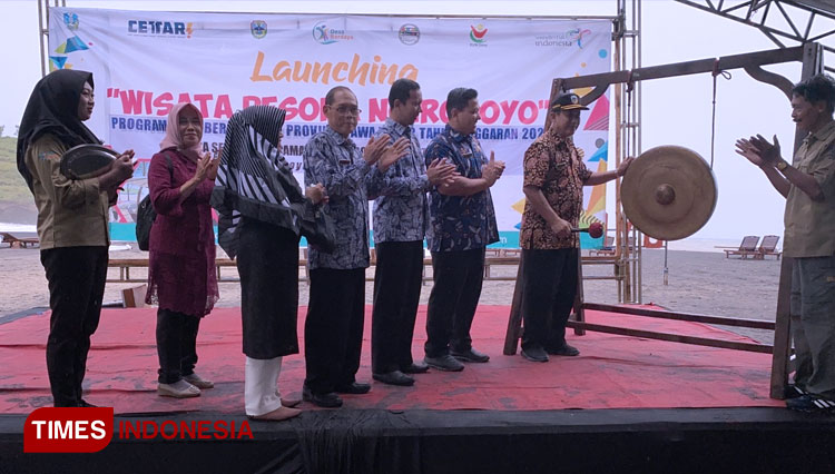 Peluncuran Wisata Pesona Ngiroboyo oleh Pemkab Pacitan, Kamis (22/12/2022). (FOTO: Yusuf Arifai/TIMES Indonesia)
