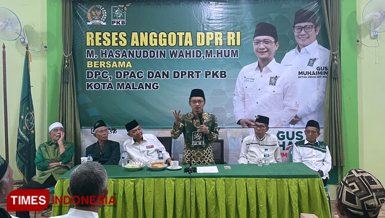 Sekjen PKB, Hasanuddin Wahid alias Cak Udin saat datang ke Kota Malang dan memberikan arahan jelang 2024. (Foto: Rizky Kurniawan Pratama/TIMES Indonesia)