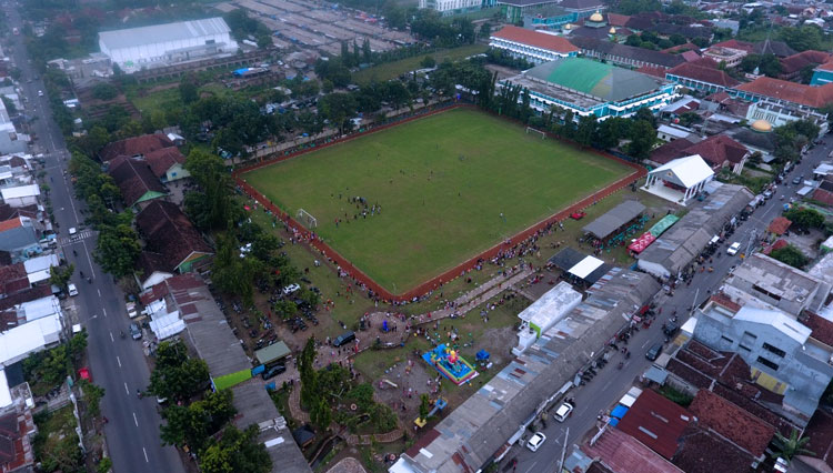 Ngronggo Sport Art Centre dilihat dari atas. (foto: dok diskominfo kota Kediri)