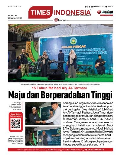 Edisi Minggu, 15 Januari 2023: E-Koran, Bacaan Positif Masyarakat 5.0