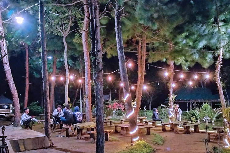 Penorama Rest Area Guyangan Kecamatan Krucil di malam hari. (FOTO: Ekplore Krucil)
