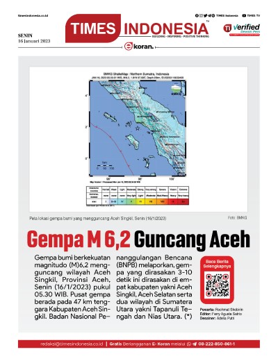 Edisi Senin, 16 Januari 2023: E-Koran, Bacaan Positif Masyarakat 5.0