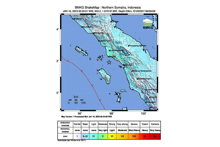 Gempa M6,2 Guncang Aceh, Getarannya hingga Sumatera Utara