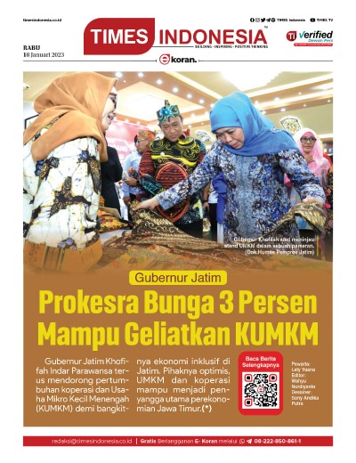 Edisi Rabu, 18 Januari 2023: E-Koran, Bacaan Positif Masyarakat 5.0 