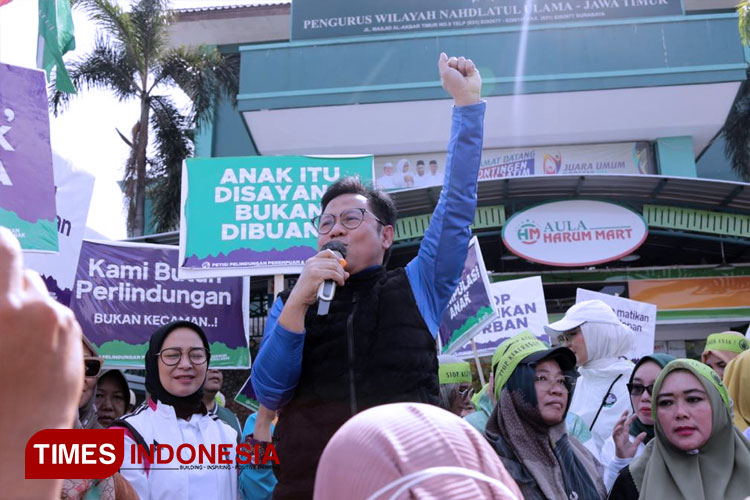 Gus Muhaimin Pimpin Long March di Surabaya, Tolak Aksi Kekerasan Terhadap Anak dan Perempuan