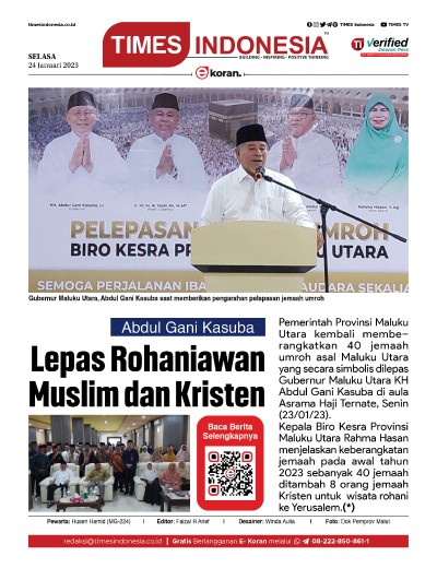 Edisi Selasa, 24 Januari 2023: E-Koran, Bacaan Positif Masyarakat 5.0 