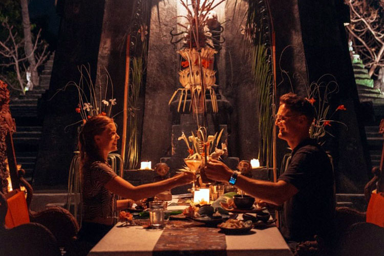 Temple Top Dinner at Hening Svarga Temple, Hotel Tugu Lombok. (FOTO: AJP TIMES Indonesia)