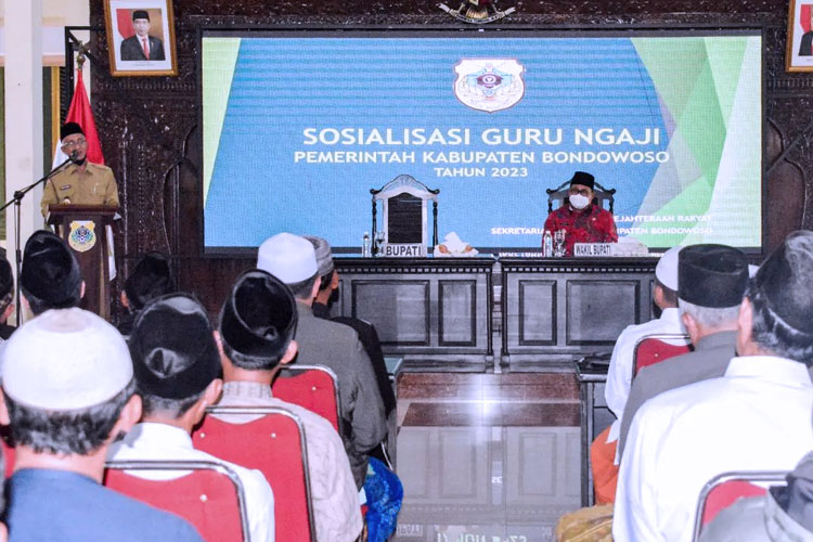 Sosialisasi pencairan insentif guru ngaji di Kabupaten Bondowoso. (FOTO: Humas Pemkab Bondowoso)