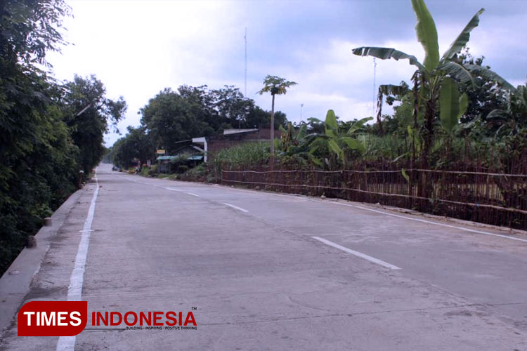 Salah satu ruas jalan di Kecamatan Banyakan, Kabupaten Kediri (FOTO: Yobby/TIMES Indonesia)