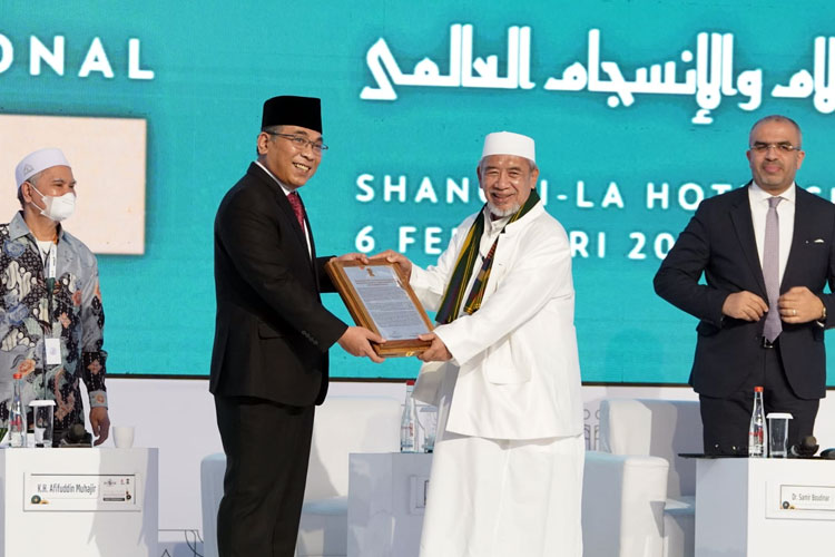 Ihya Ulumuddin during Muktamar Internasional Fiqih Peradaban I at Shangri-La Hotel, Surabaya on Monday (6/2/2023). (Photo: Doc. TIMES Indonesia)