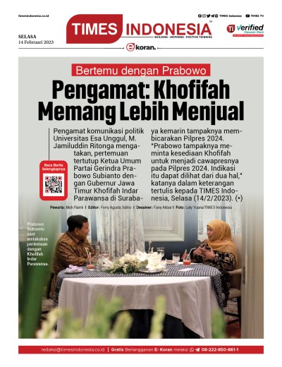 Edisi Selasa, 14 Februari 2023: E-Koran, Bacaan Positif Masyarakat 5.0