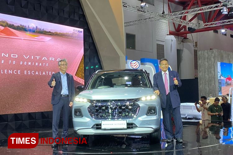 Grand Vitara edisi terbaru tampil segar dan kokoh dalam ajang Indonesia Internasional Motor Show (IIMS) 2023. (FOTO: Wahyu Metasari/TIMES Indonesia)
