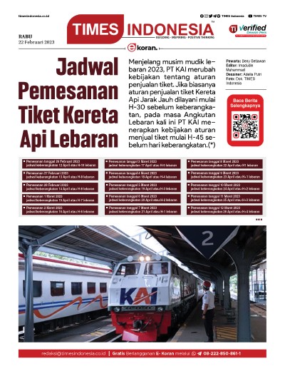 Edisi Rabu, 22 Februari 2023: E-Koran, Bacaan Positif Masyarakat 5.0