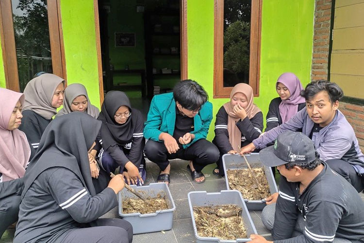 Mahasiswa KSM-T Unisma Malang Kenalkan Bidudaya Maggot untuk Sampah Organik Rumah Tangga