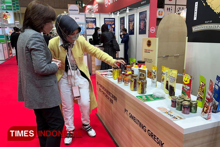 Produk terasi bubuk yang diproduksi UMKM Gresik saat mengikuti pameran di Jepang (Foto: Dok UMKM Gresik for TIMES Indonesia).