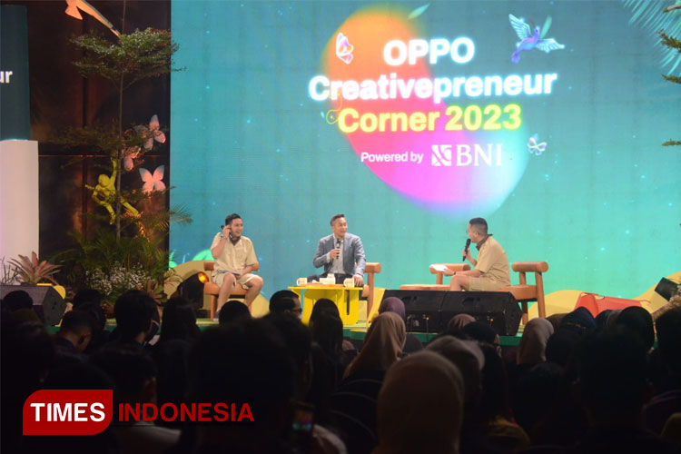 OPPO Creativepreneur Corner 2023 hadir di Malang, Sabtu (11/3/2023). (FOTO: Adhitya Hendra/TIMES Indonesia)