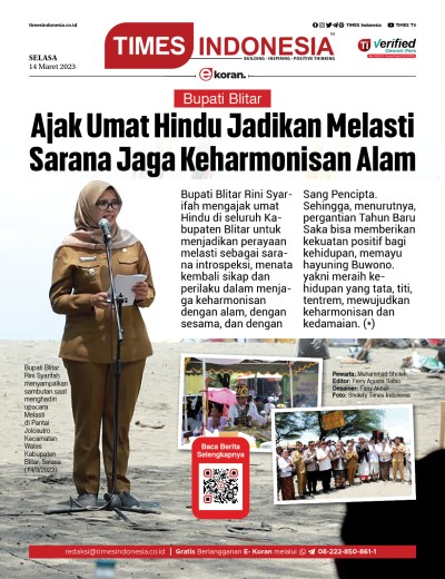 Edisi Selasa, 14 Maret 2023: E-Koran, Bacaan Positif Masyarakat 5.0