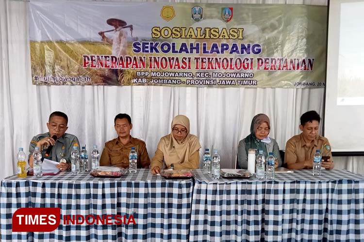 Kegiatan Sekolah Lapang di Balai Penyuluhan Pertanian (BPP) Mojowarno, Kabupaten Jombang, Senin (20/3/2023). (Foto: BBPP Ketindan for TIMES Indonesia)