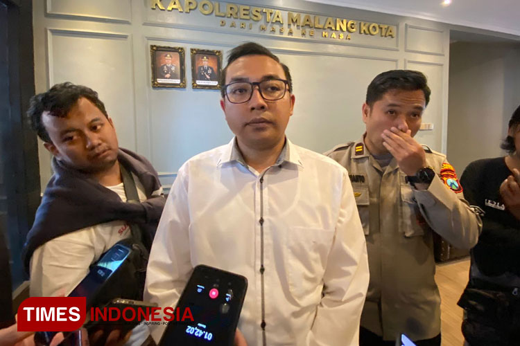 Kasatreskrim Polresta Malang Kota, Kompol Bayu Febrianto Prayoga saat ditemui awak media. (Foto: Rizky Kurniawan Pratama/TIMES Indonesia)