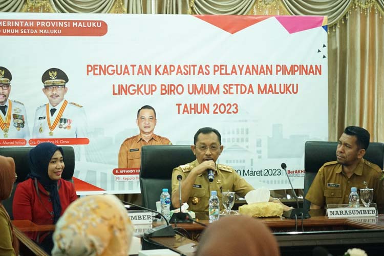 Kegiatan tersebut dipimpin oleh Wakil Gubernur Maluku Barnabas Nathaniel Orno, pada Senin (20/3/2023). (Foto Dinas Kominfo Provinsi Maluku )