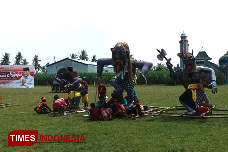 Ogoh-ogoh yang akan dibakar ketika Ritual Tawur Kesanga di Kabupaten Malang. (Foto : Binar Gumilang/TIMES Indonesia)