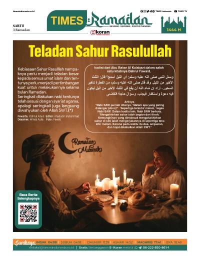 Edisi Sabtu, 25 Maret 2023: E-Koran, Bacaan Positif Masyarakat 5.0