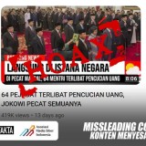 Cek Fakta: Salah, Jokowi Pecat 64 Menteri karena Terlibat Pencucian Uang