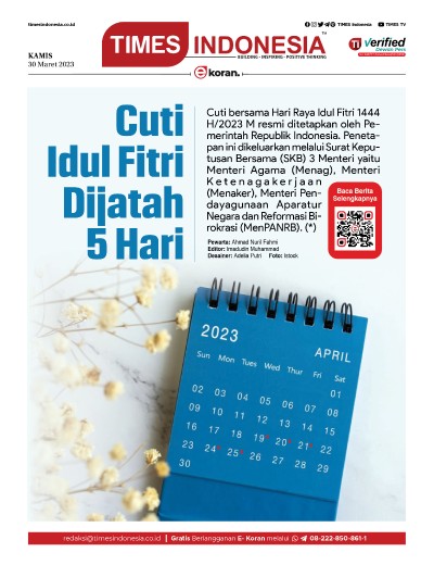 Edisi Kamis, 30 Maret 2023: E-Koran, Bacaan Positif Masyarakat 5.0