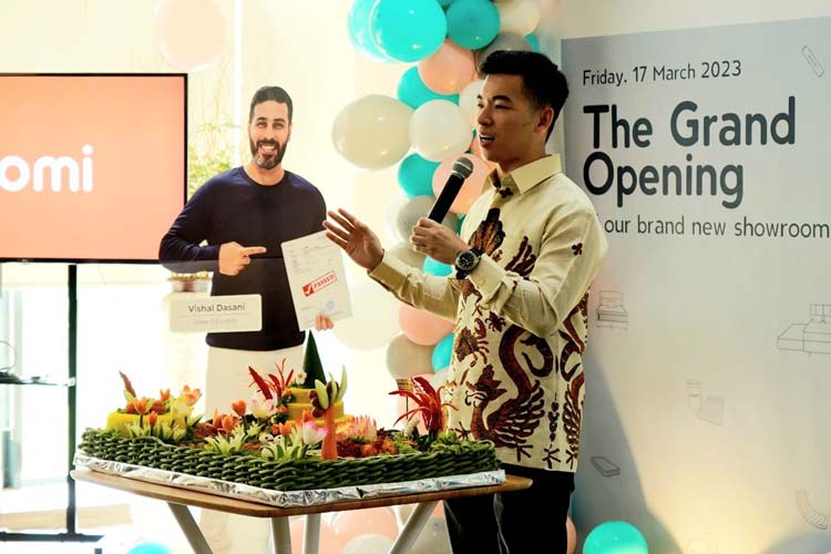 Suasana Grand opening PT Quantum Tosan Internasional membuka showroom baru di BSD City, Tangerang, Banten pada Jumat (17/3/2023). (Foto: Quantum Springbed)