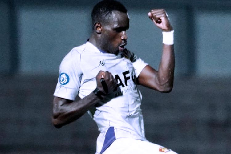 Penyerang Persik Kediri Flavio Silva saat merayakan golnya (FOTO: dok Instagram Persik)