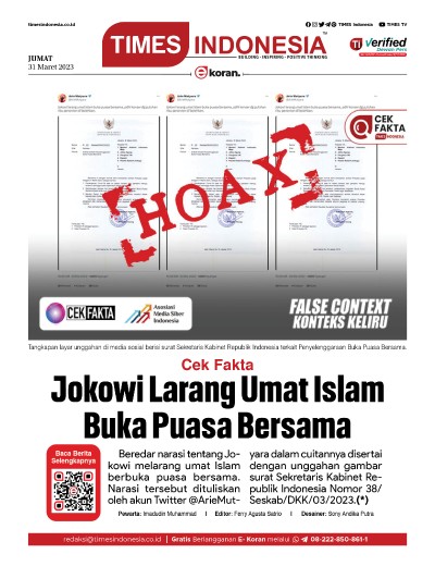 	Edisi Jumat, 31 Maret 2023: E-Koran, Bacaan Positif Masyarakat 5.0