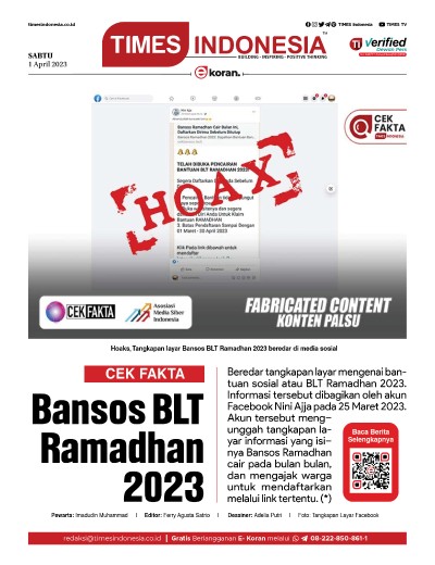 Edisi Sabtu, 1 April 2023: E-Koran, Bacaan Positif Masyarakat 5.0