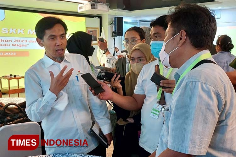 Deputi Eksploitasi SKK Migas Wahju Wibowo dalam acara Eduasi Media yang diselenggarakan di Kantor SKK Migas (5/4) - (FOTO: Sumitro B Amat/TIMES Indonesia)