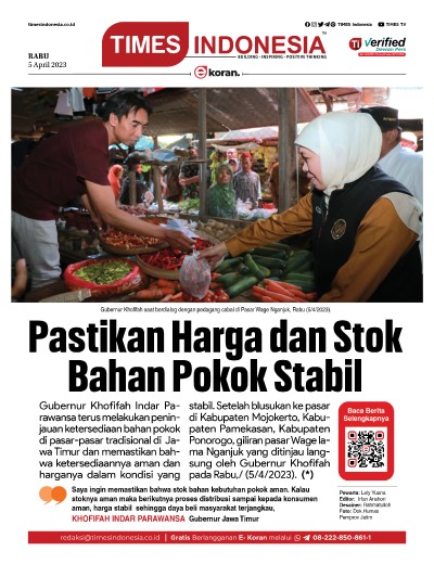 Edisi Rabu, 5 April 2023: E-Koran, Bacaan Positif Masyarakat 5.0