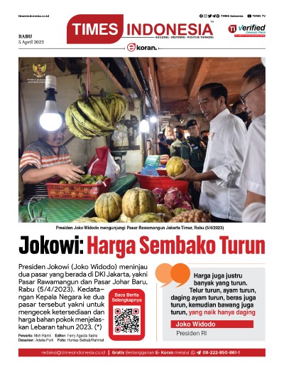Edisi Rabu, 5 April 2023: E-Koran, Bacaan Positif Masyarakat 5.0