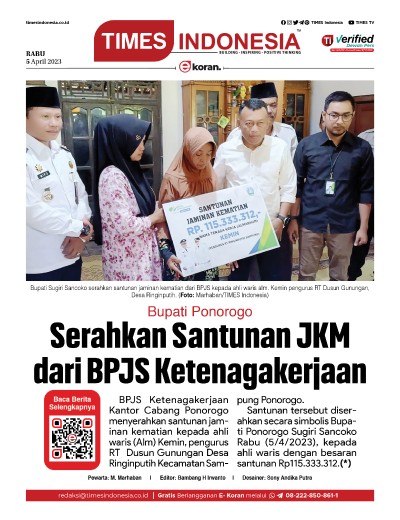 Edisi Rabu, 5 April 2023: E-Koran, Bacaan Positif Masyarakat 5.0