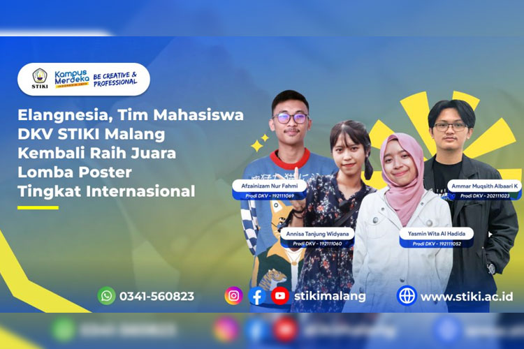 Elangnesia, Tim Mahasiswa DKV STIKI Malang Kembali Raih Juara Lomba Poster Tingkat Internasional