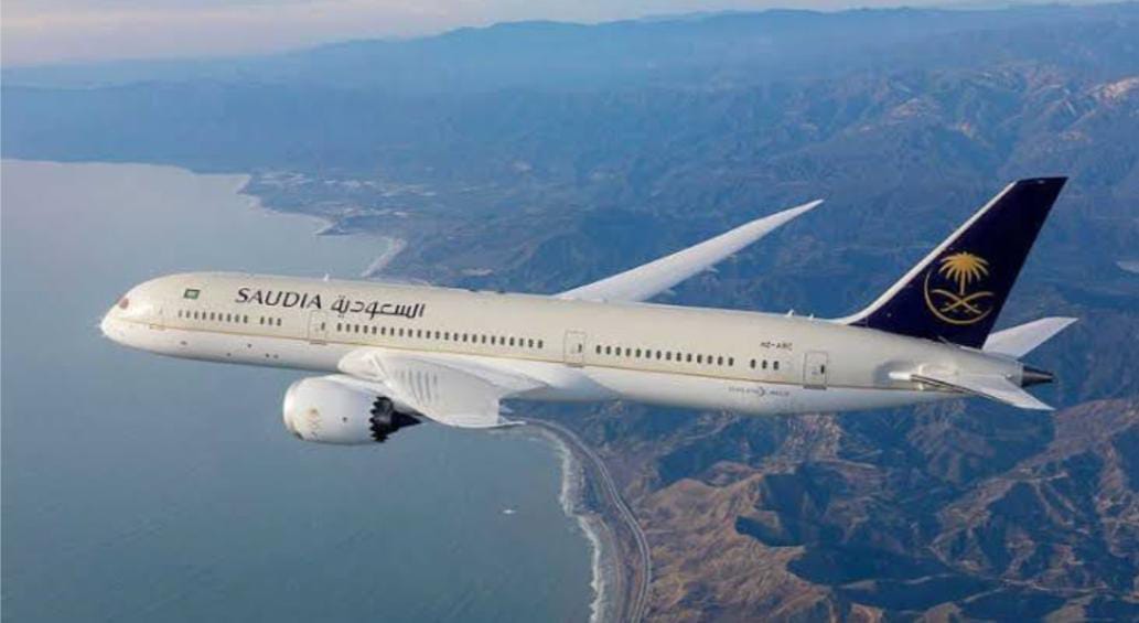 Ilustrasi Pesawat Saudi Airlines. (Foto: Medsos Saudi Airlines)