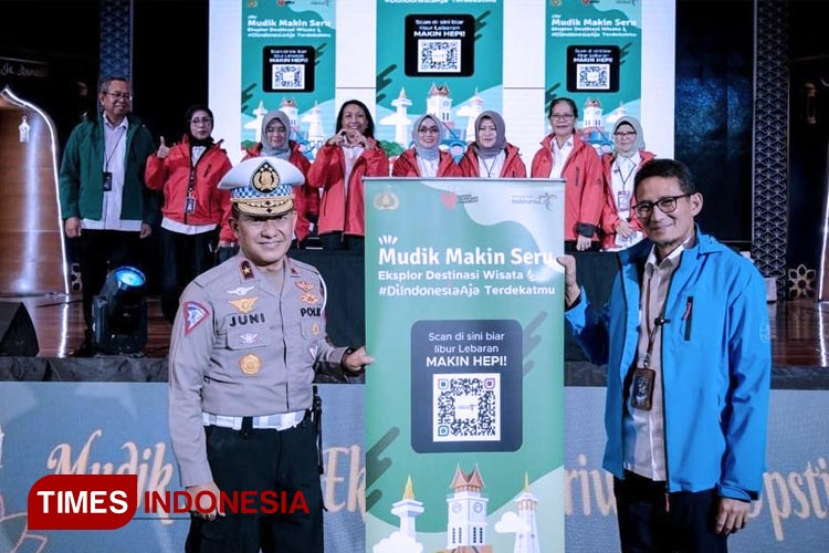 Peluncuran program Kolaboraksi Mudik Makin Seru antara Kemenparekraf RI dan Korlantas Polri. (FOTO: Syamsul Arifin/TIMES Indonesia)