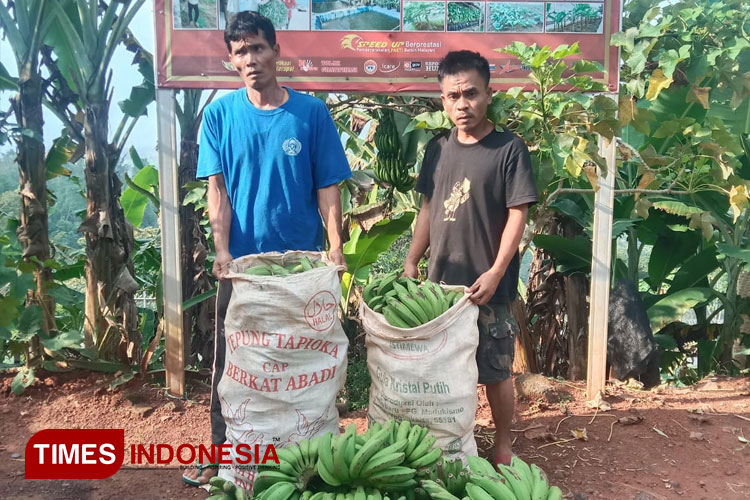 WBP di Lapas Banjar pamerkan hasil tani yang mereka tanam. (Foto: Susi/TIMES Indonesia)