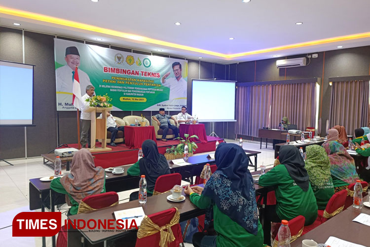 Bimtek peningkatan kapasitas petani dan penyuluh pertanian di Madiun, Rabu (10/5/2023). (Foto: Polbangtan Malang for TIMES Indonesia)