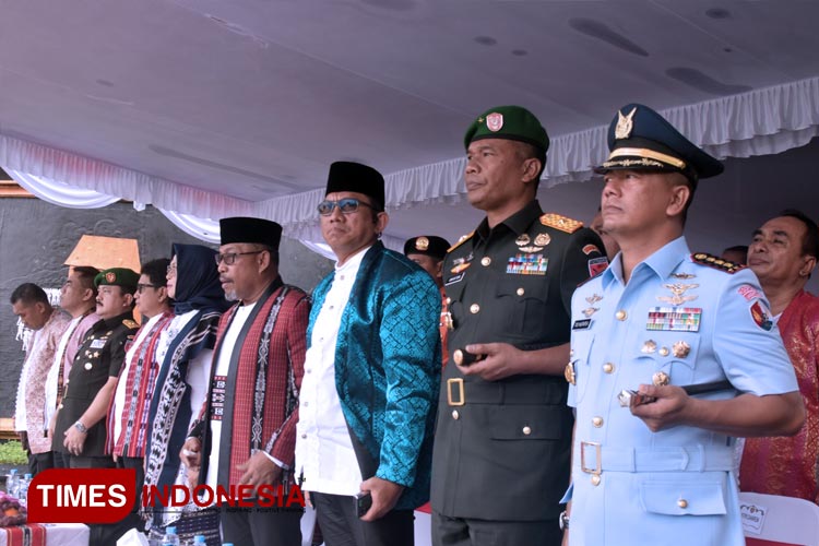 Upacara peringatan HUT ke-206 Pahlawan Nasional Kapitan Pattimura pada Tahun 2023 Provinsi Maluku, di Pattimura Park Ambon, Senin (15/5/2023). (FOTO: Diskominfo Maluku for TIMES Indonesia)