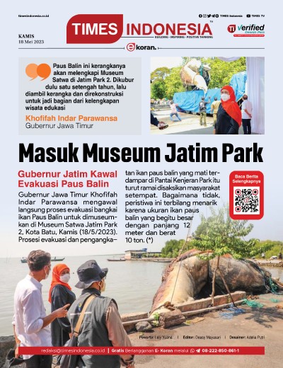 	Edisi Kamis, 18 Mei 2023: E-Koran, Bacaan Positif Masyarakat 5.0