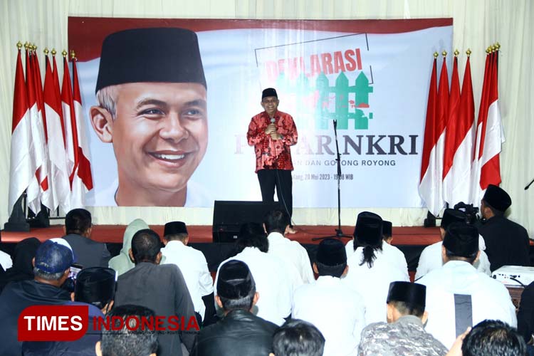 Tokoh Nasionalis Malang Raya, I Made Rian Diana Kartika di acara Deklarasi Pagar NKRI, Sabtu (20/5/2023). (Foto: Tria Adha/TIMES Indonesia)