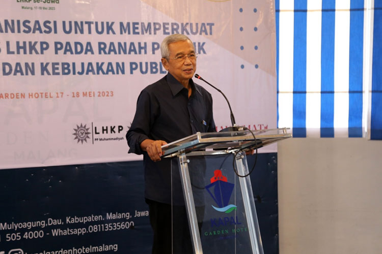 Ketua PP Muhammadiyah Busyro Muqoddas saat berada di UMM, Senin (22/5/2023). (Foto: Dok. UMM)