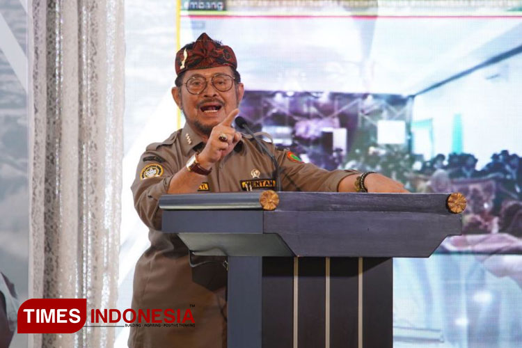 Menteri Pertanian RI Syahrul Yasin Limpo membuka kegiatan Pelatihan Sejuta Petani dan Penyuluh Vol. 6 di BBPP Lembang. (FOTO: AJP TIMES Indonesia)