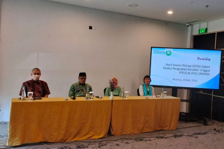 FAI UNISMA bersama INOVASI melakukan Workshop Insersi Prinsip GEDSI dalam Modul Penguatan Karakter Unggul